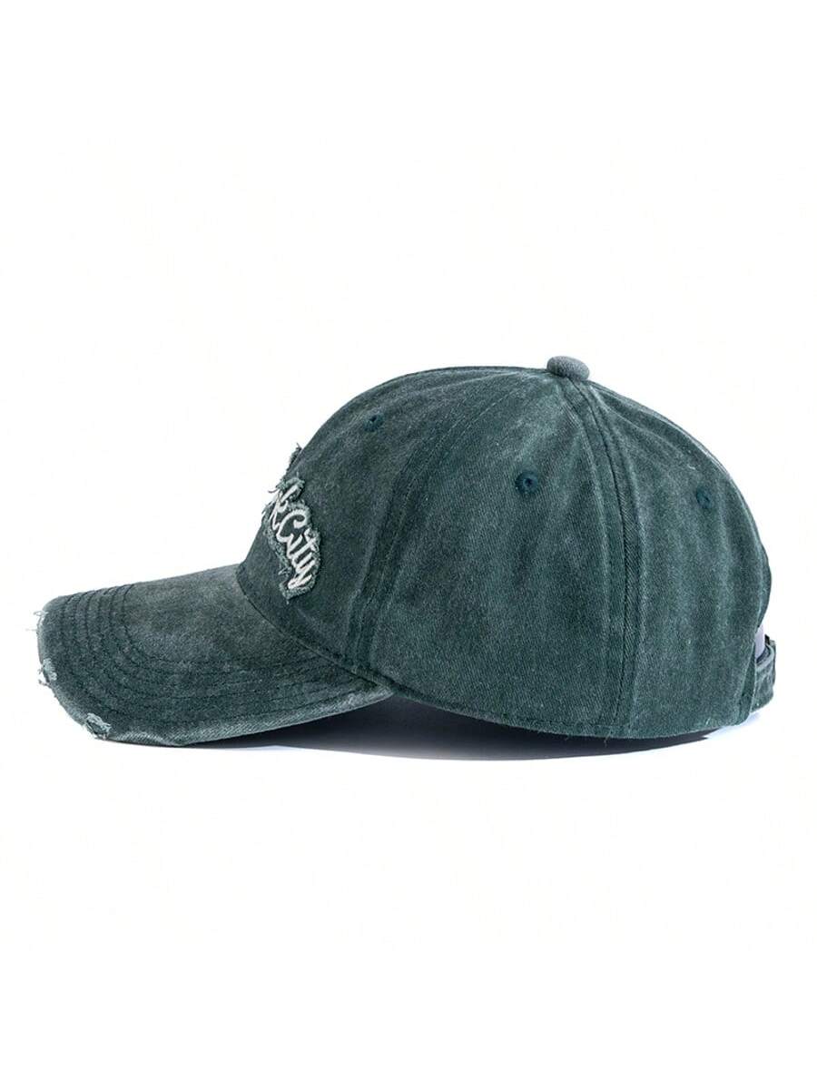 Casquette new-york city brodee verte cote