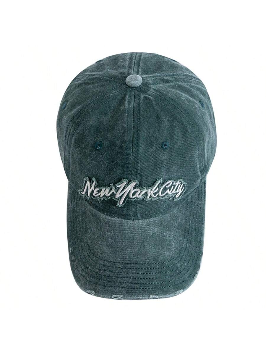 Casquette new-york city brodee verte haut