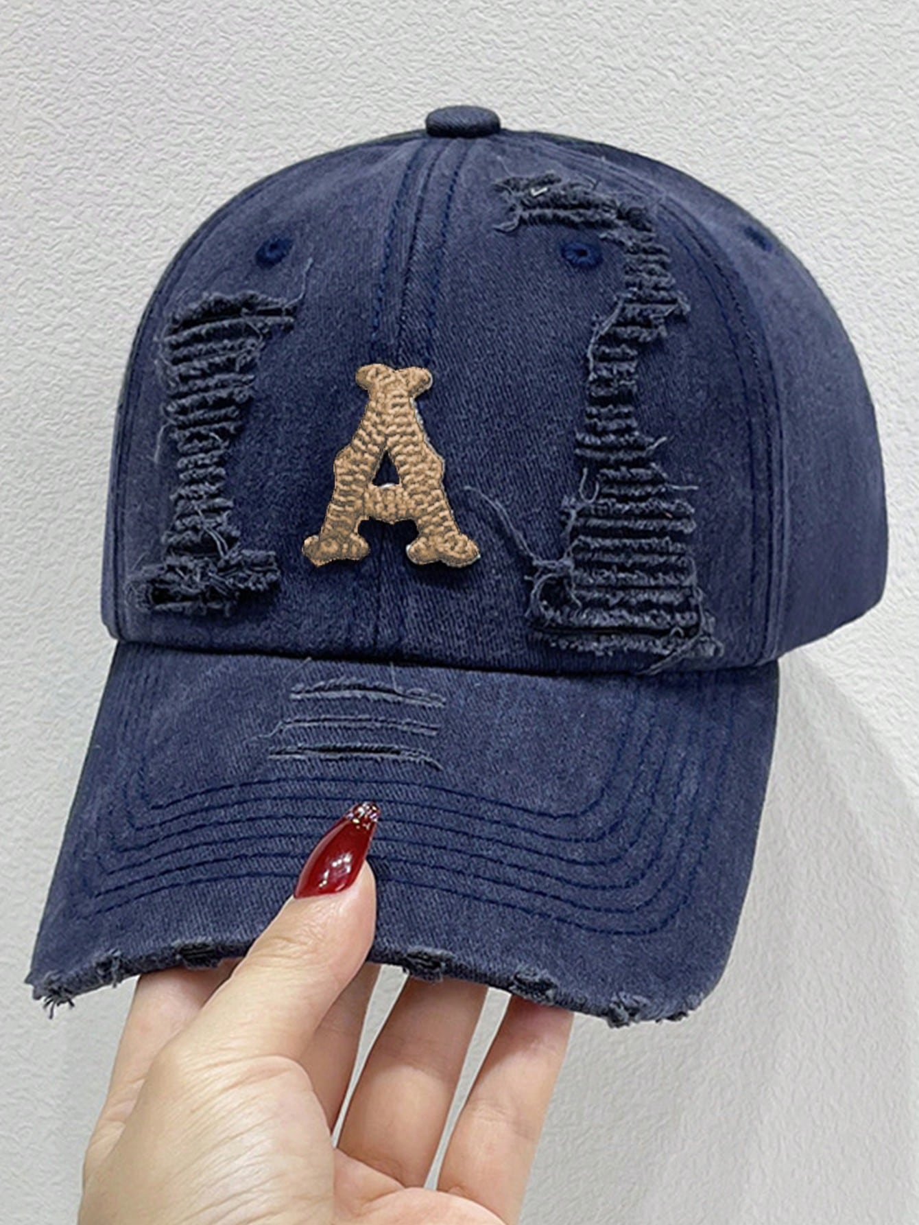 casquette Aether brodee efilochee bleu