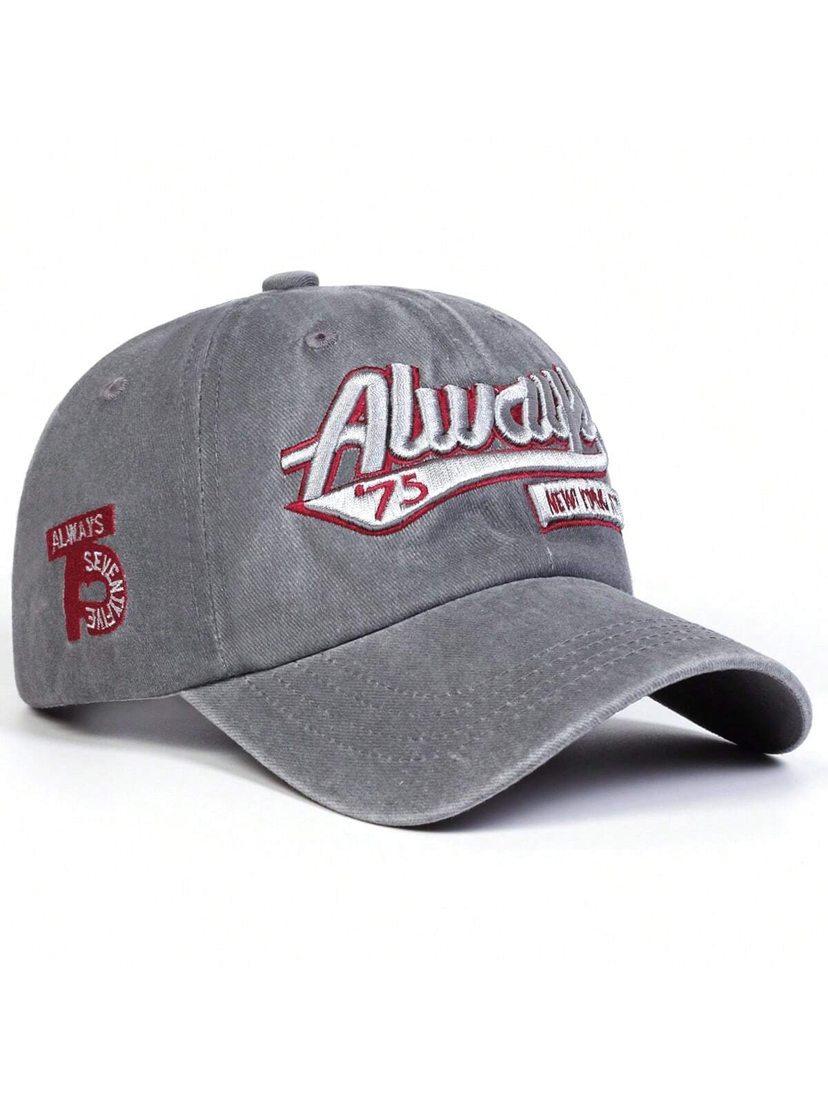 casquette always brodee grise rouge