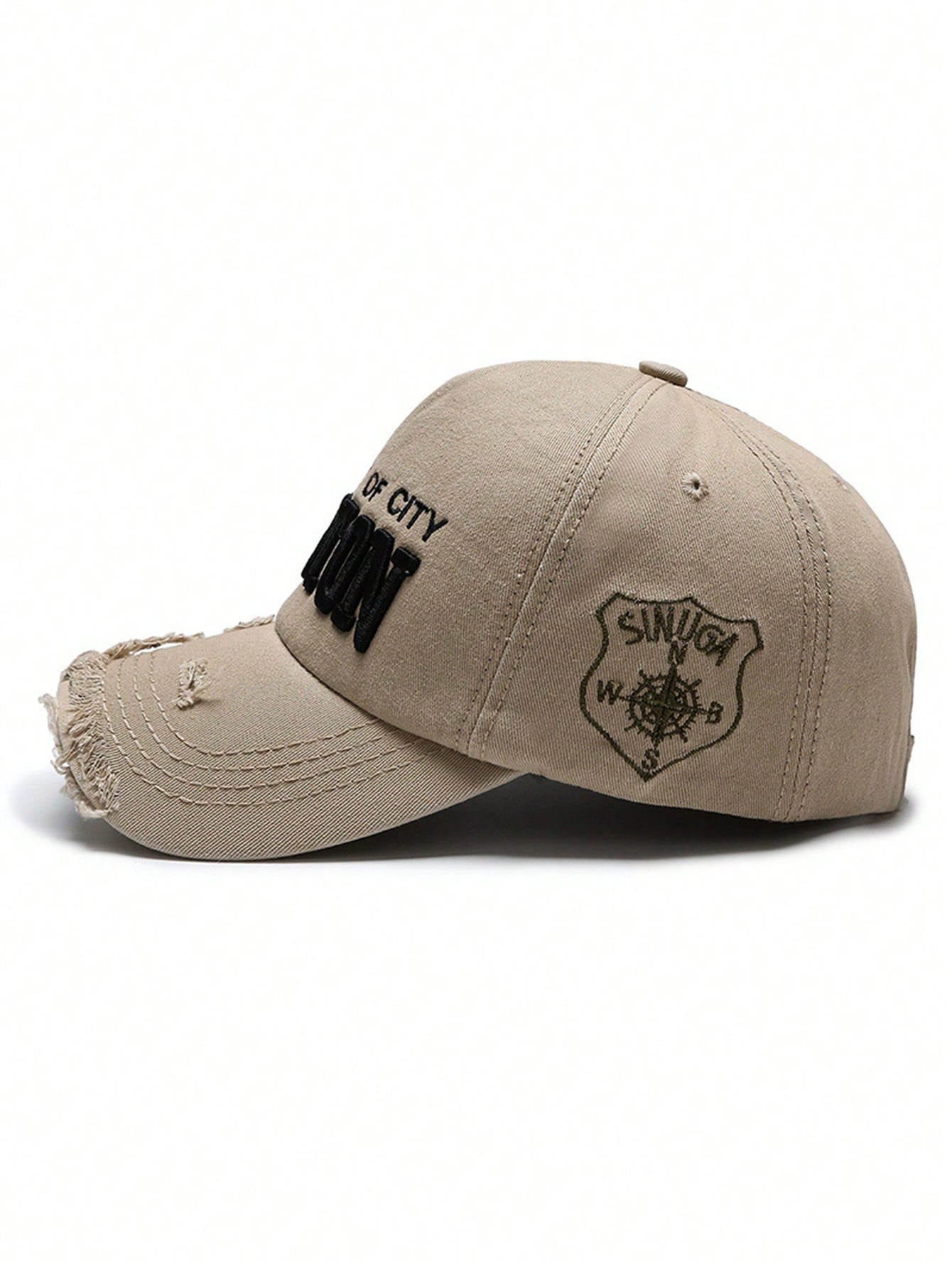 casquette boston city brodee et efilochee kaki de cote