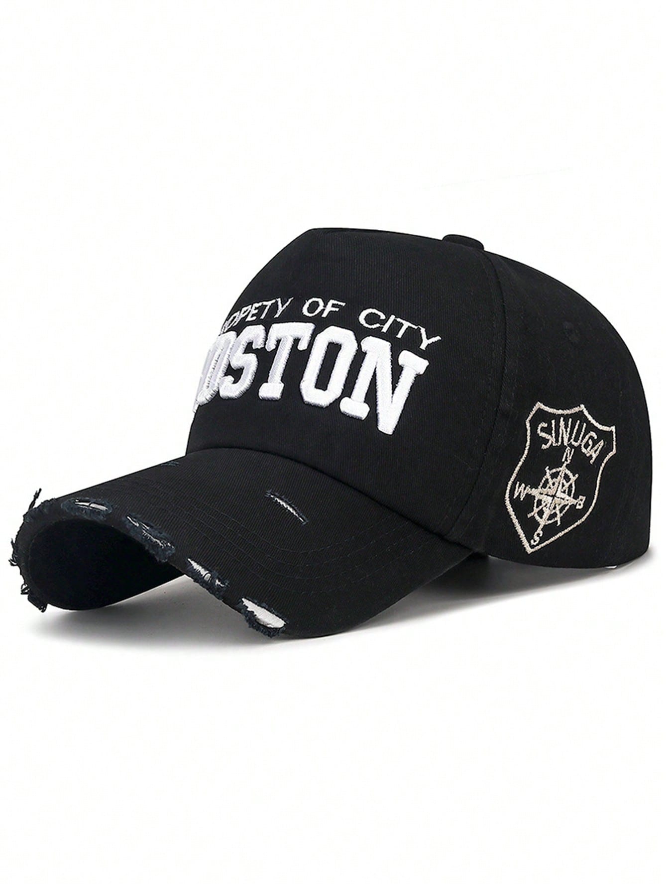 casquette boston city brodee et efilochee noire