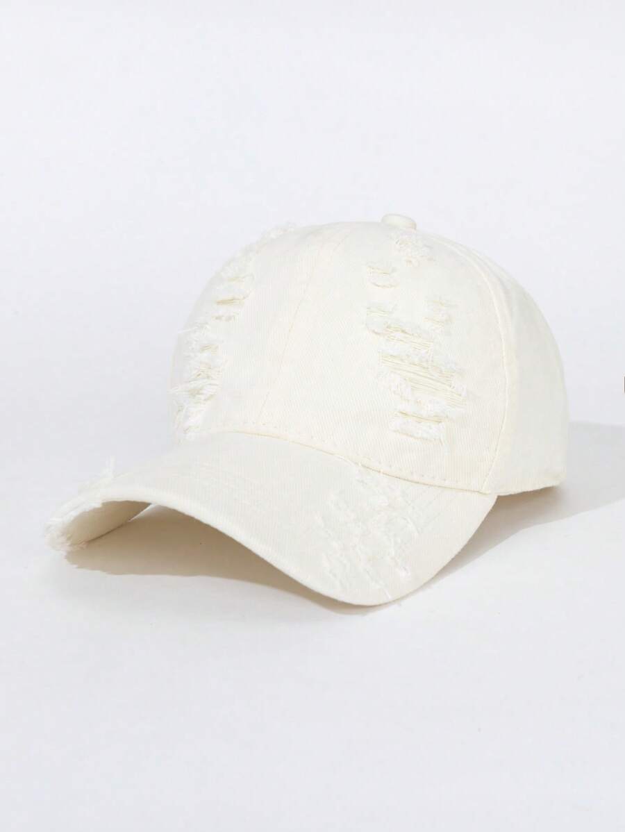 casquette delavee style efilochee blanche